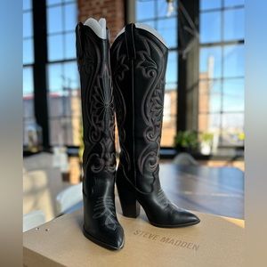 Steve Madden Lasso Western Boot, Size 7, Multi color black